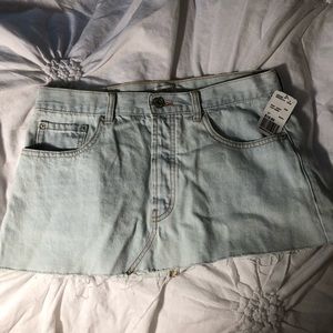 Light wash denim skirt